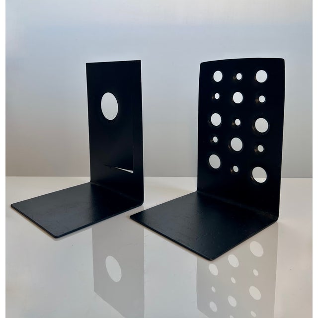 Modernist Sculptural Bookends in Steel, Germany 1950s, Set of 2 For Sale - Image 10 of 18