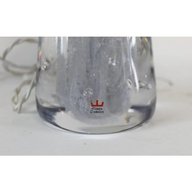Pair Vicke Lindstrand for Kosta Solid Crystal Table Lamps Ca.1970 For Sale - Image 12 of 12
