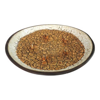Leroy Benjamin Sculptural Pottery Plate Hillside House of Originals Brutalist Studio Ceramic Charger For Sale