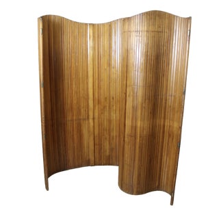 Wooden Slatted Screen from Baumann, 1950s For Sale