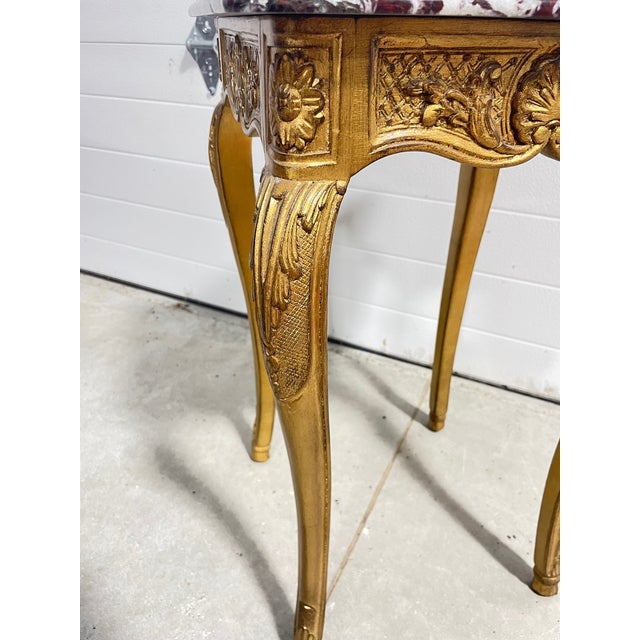 1990s Ej Victor Newport Marble Top Drinks Table For Sale - Image 5 of 8