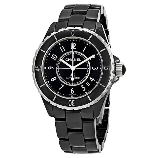 2020s Chanel J12 Black Ceramic Automatic Midsize Unisex Watch Black Ceramic Face For Sale - Image 5 of 8