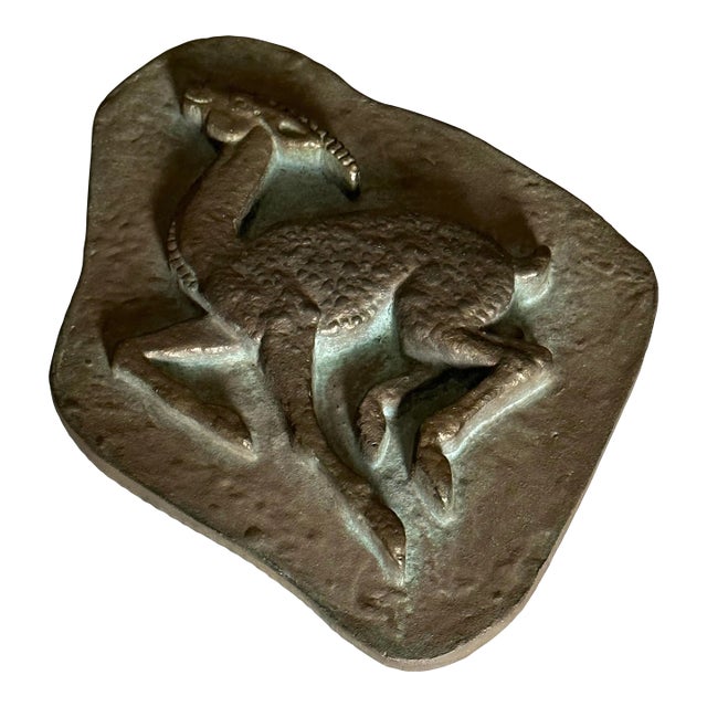 Solid Bronze Wall Relief of an Antelope, Sweden 1950s For Sale