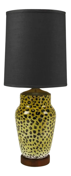 Large Italian Ceramic Leopard Glazed Table Lamp