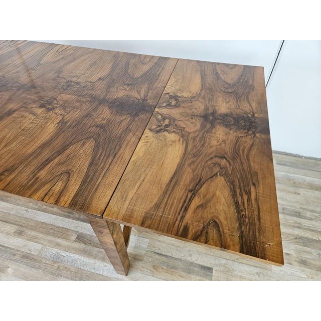 Vintage Extendable Art Deco Table in Olive Root, 1940 For Sale - Image 13 of 18