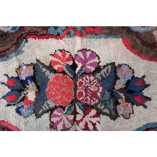 1880s Handmade Antique American Hooked Rug 2' X 3.5' For Sale - Image 9 of 11
