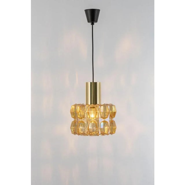 Large Amber Glass Pendant from Limburg, Germany, 1970s For Sale - Image 11 of 13