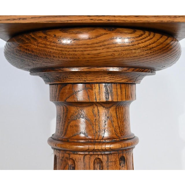 Wood Vintage Column in Oak, 1900 For Sale - Image 7 of 18