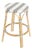 Tobias 24 in. Seat Height Round Rattan Backless Counter Stool, Gray/White Stripe/ Natural Rattan Frame For Sale