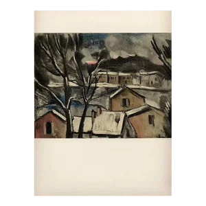 1958 Vlaminck Lithograph 16 Winter Landscape