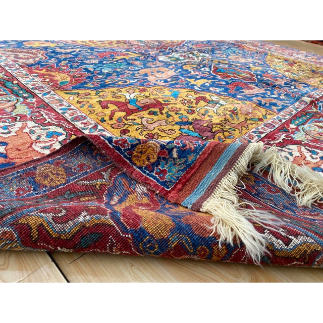 Vintage Kashan Shikargah Hunting Rug For Sale - Image 15 of 16