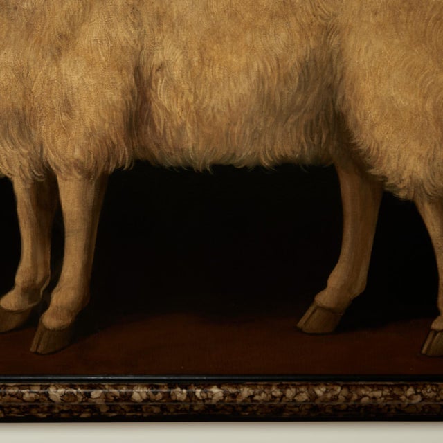 Off-white Large Vintage Paintings of a Sheep by Skilling For Sale - Image 8 of 12