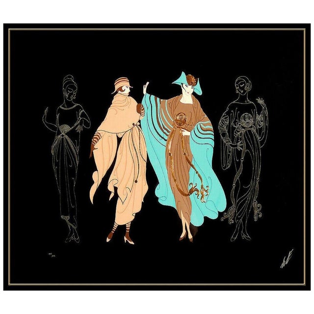 Art Deco 1980s On The Avenue, Erté For Sale - Image 3 of 6