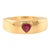 Dainty Heart Cut Ruby Signet Ring in 18k Solid Yellow Gold Size 7 For Sale