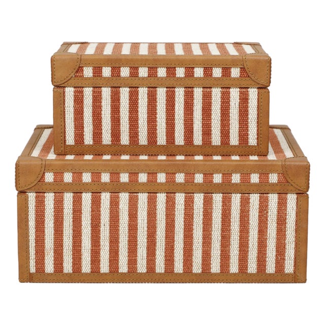 Kora Terracotta Cotton Jute Jewelry Box Set For Sale In Los Angeles - Image 6 of 6