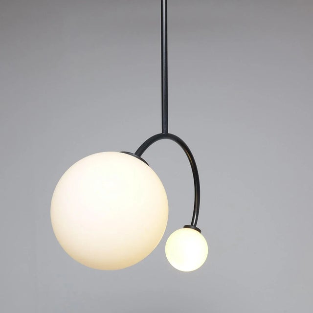 Not Yet Made - Made To Order Black DIGON mini Lamp with Globe Shades in 2 Sizes from Balance Lamp For Sale - Image 5 of 6