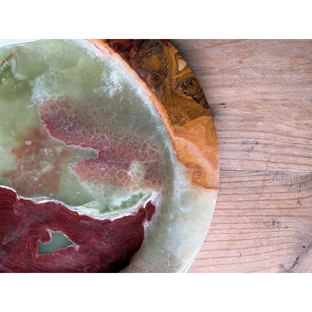 Vintage Green & Red Onyx Stone Decorative Bowl / Catchall Dish For Sale In Seattle - Image 6 of 14