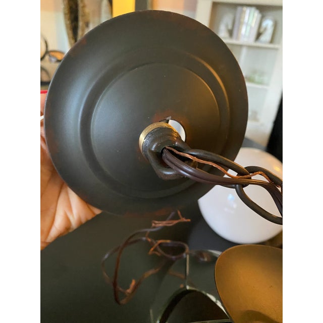 Metal Contemporary Currey & Company Italian Style Astrolabe Glass Light Fixture Chandelier For Sale - Image 7 of 10