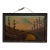 Vintage Framed Landscape Painting of Mountain Path at Sunset, Signed, Folk Art Style For Sale