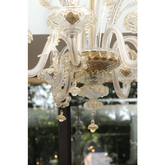 1940s Exquisite 6-Light Murano Glass Chandelier, 1940s Italy For Sale - Image 4 of 18