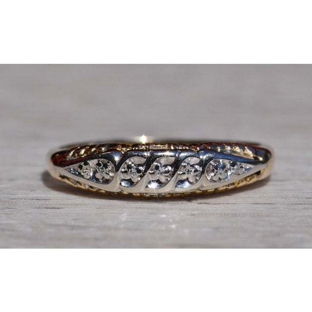 Gold The Ballwin: Ladies 14K Two-Tone Diamond Band For Sale - Image 8 of 10