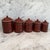 Brown Set of Five French Reddish Brown Enamel Kitchen Canisters With Original Lids For Sale - Image 8 of 18
