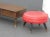 Mid-Century Modern Rount Swivel Red Vinyl Ottoman For Sale In Los Angeles - Image 6 of 11