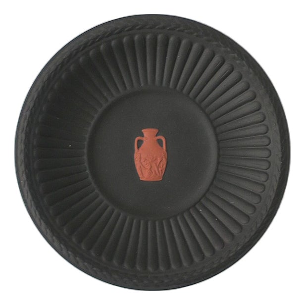 Wedgwood Black Basalt Jewelry Dish Terracotta Amphora Neoclassical Style English For Sale