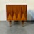 Pair of Danish Mid-Century Modern Style Geometric Nightstands, Walnut, Brass For Sale - Image 9 of 13