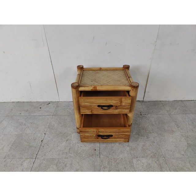 Bamboo Bedside Cabinet, 1970s For Sale - Image 9 of 18