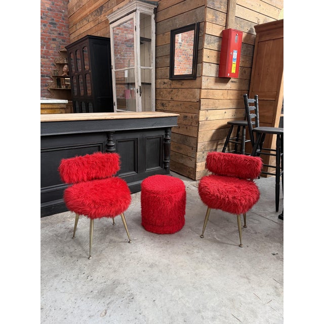 Moumoute Chairs and Ottoman from PELFRAN, France, Set of 3 For Sale - Image 13 of 13