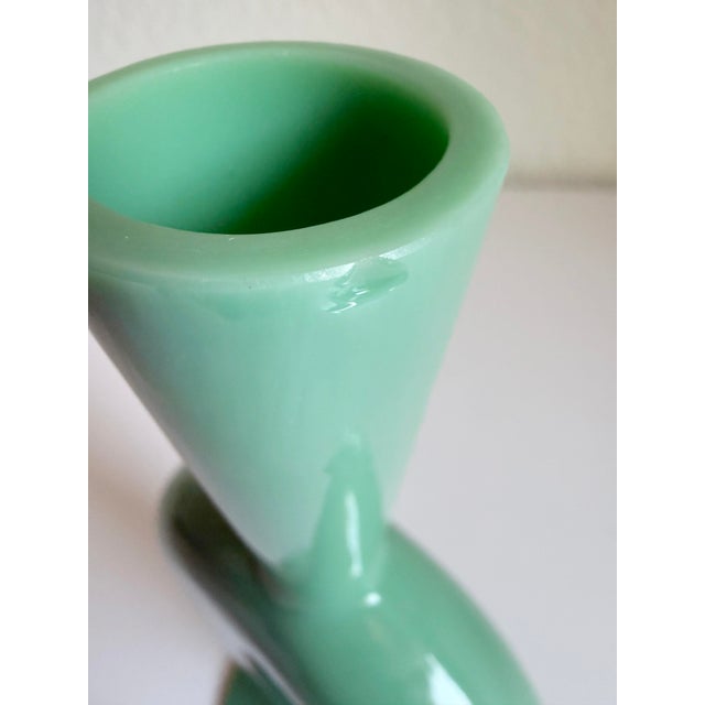 Mint 1920s Art Deco Mint Glass Vase For Sale - Image 8 of 9