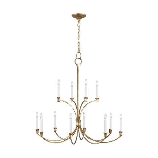 2020s Chapman & Myers by Visual Comfort Studio Westerly Large Chandelier, Gold For Sale - Image 5 of 5