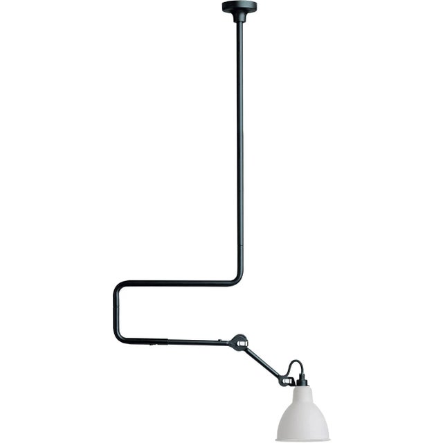 Polycarbonate lampe gras n° 312 ceiling lamp by bernard-albin gras dimensions: d 36 x w 14 x h 100 cm materials: steel,...