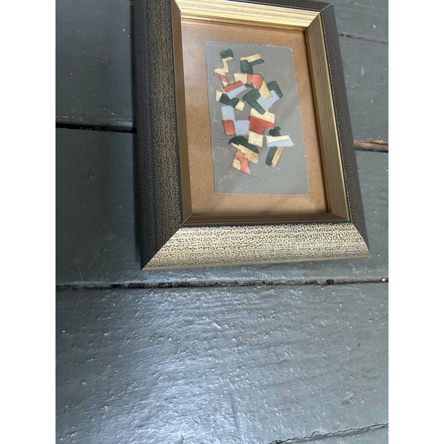 Abstract 1940’s Original Miniature Abstract Expressionist Cubist Watercolor Painting For Sale - Image 3 of 3