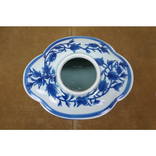 Blue Chinese Chinoiserie Blue & White Pagoda Mountain Landscape Tea Caddy 11" For Sale - Image 8 of 16