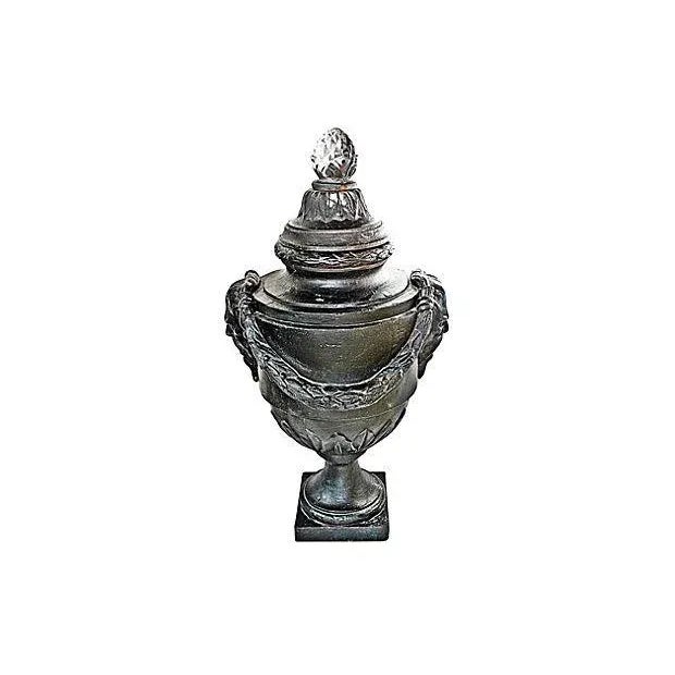 Cast Iron Outdoor Urn For Sale - Image 5 of 5