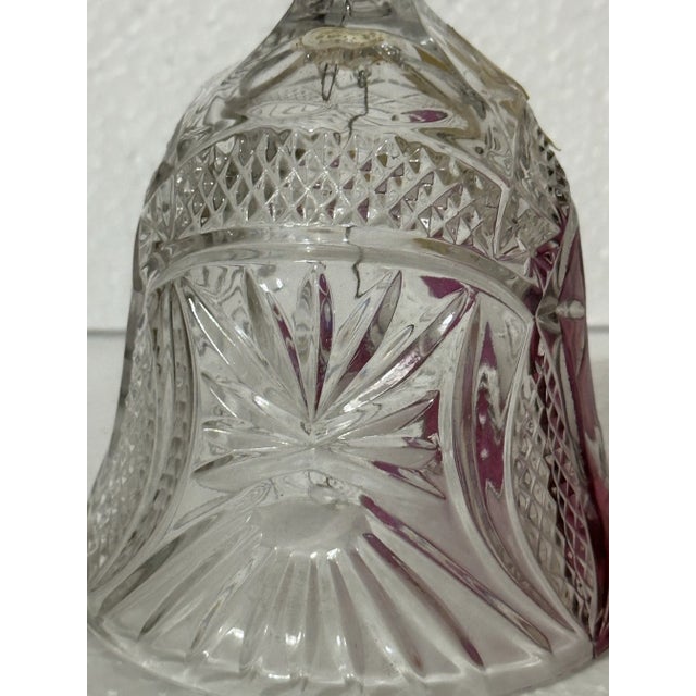 Vintage 20th Century Lead Crystal/ Bleikristall West Germany Red Flower Bell For Sale - Image 9 of 12
