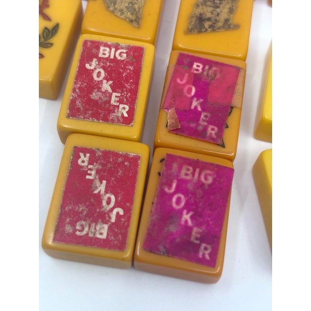 Vintage Bakelite Butterscotch Mahjong Tiles- A Set of 158 Pieces For Sale - Image 12 of 12