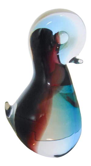 Mid-Century Art Glass Duck Paper Weight