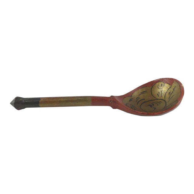 Antique Wooden Spoon From Thailand For Sale