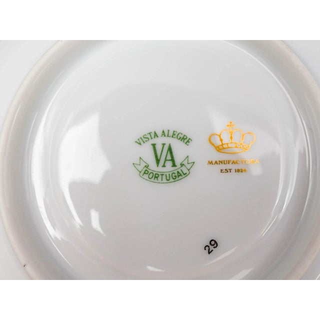Vista Alegre Portugal Anna White & Gold Porcelain Espresso Cup & Saucer Set- 12 Pieces For Sale - Image 12 of 12