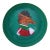 Hand Painted Mr. Snooty Fox Glass Dome Hunter Green Paperweight For Sale