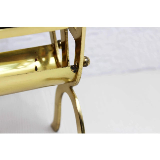 Glass and Brass Magazine Rack, 1960s For Sale - Image 10 of 13