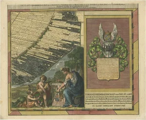 Antique Map of Delfland by Cruquius, 1712
