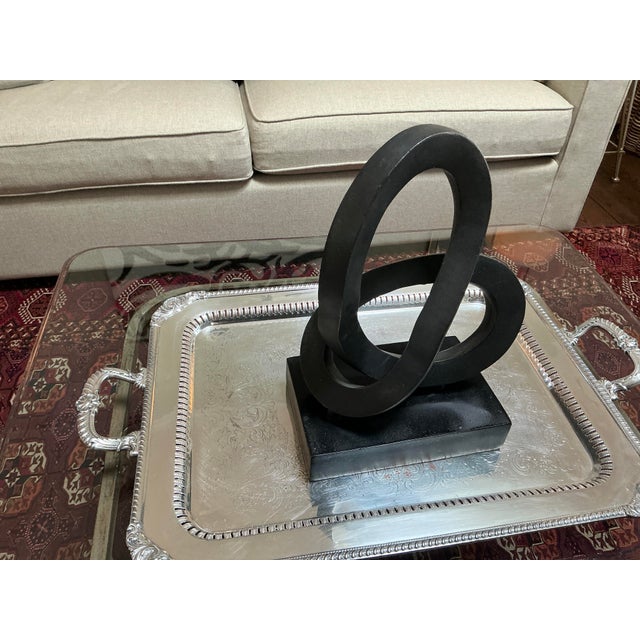 Modern 1970s Black Metal Infiniti Loop Sculpture For Sale - Image 3 of 4