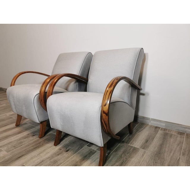 1940s Set of Armchairs by Jindrich Halabala, 1940s For Sale - Image 5 of 18