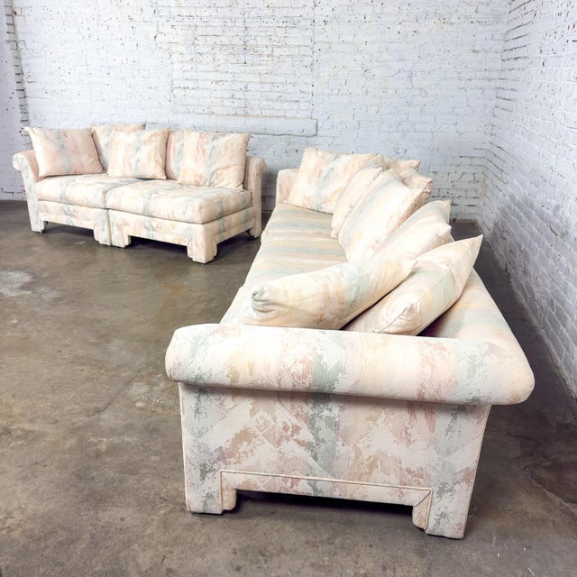 Contemporary Late 20th Century Modern 5 Piece Modular Sectional Sofa Contemporary Classics Line by Drexel Heritage For Sale - Image 3 of 18