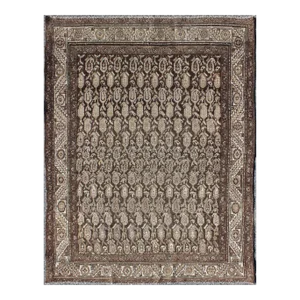Antique Persian Hamadan Rug With Allover Paisley-Inspired Boteh Pattern in Brown