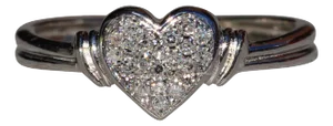 Lovers White Gold Pave Diamond Heart